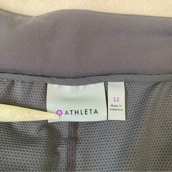 Athleta Charcoal Grey Cargo Trekkie Skort Shorts Skirt Sz 12 - Picture 8 of 11